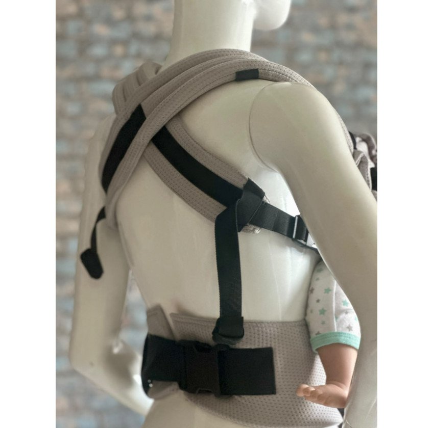 Mochila Ergonómica Minimahue Tirante en X Mesh Perla (0-24M)