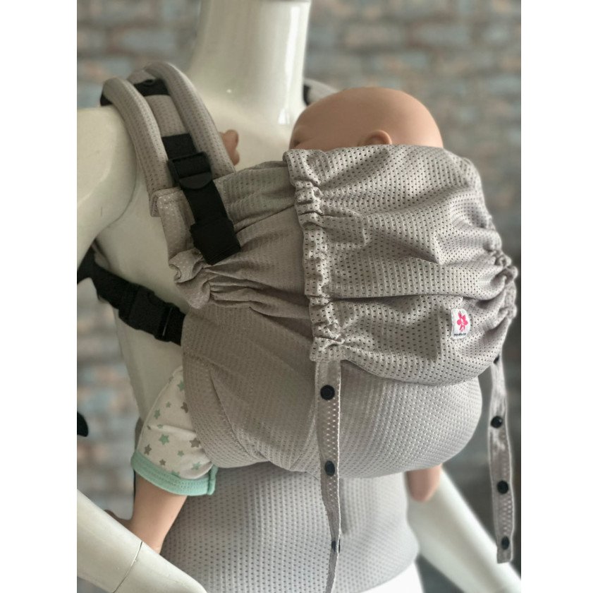 Mochila Ergonómica Minimahue Tirante en X Mesh Perla (0-24M)