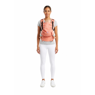 Mochila Ergonómica Minimahue Tirante en X Lino 100% color melocotón (0-24M)