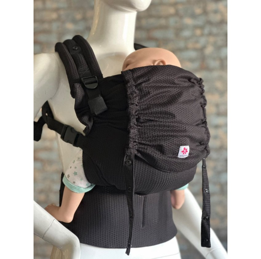 Mochila Ergonómica Minimahue Tirante en X Mesh Negro (0-24M)