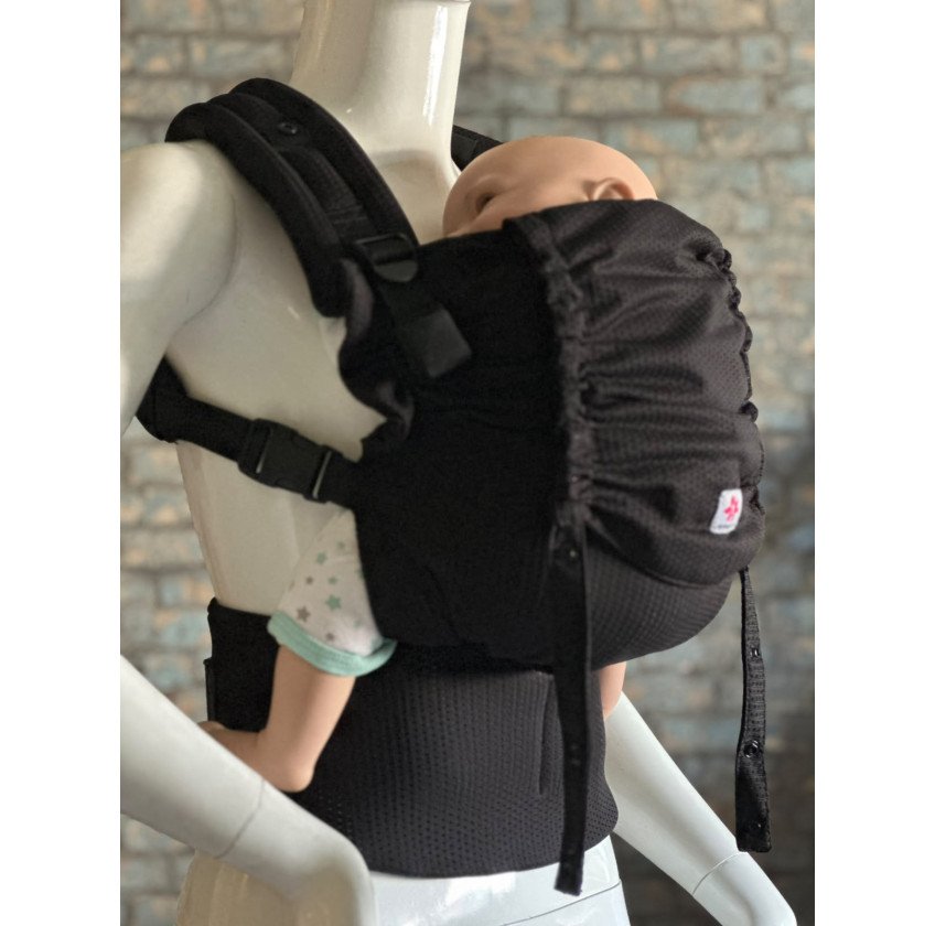 Mochila Ergonómica Minimahue Tirante en X Mesh Negro (0-24M)