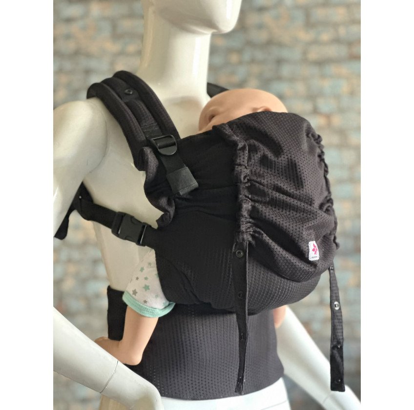 Mochila Ergonómica Minimahue Tirante en X Mesh Negro (0-24M)