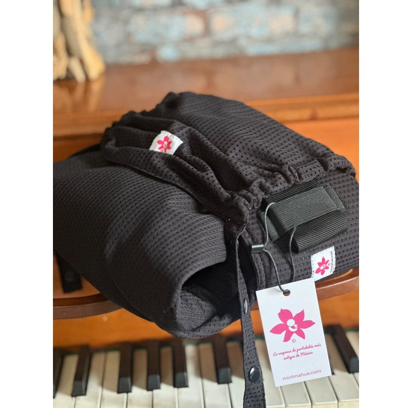Mochila Ergonómica Minimahue Tirante en X Mesh Negro (0-24M)
