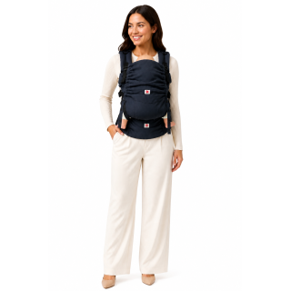 Mochila Ergonómica Minimahue Tirante en X Lino 55% -algodón 45% color marino (0-24M)