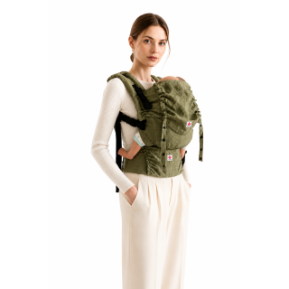 Mochila Ergonómica Minimahue Tirante H Lino Olivo (0-24M)