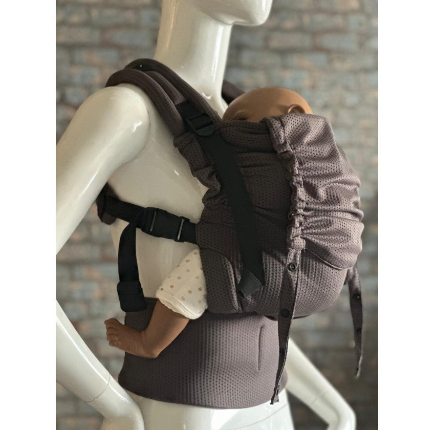 Mochila Ergonómica Minimahue Tirante en X Mesh Gris oxford (0-24M)