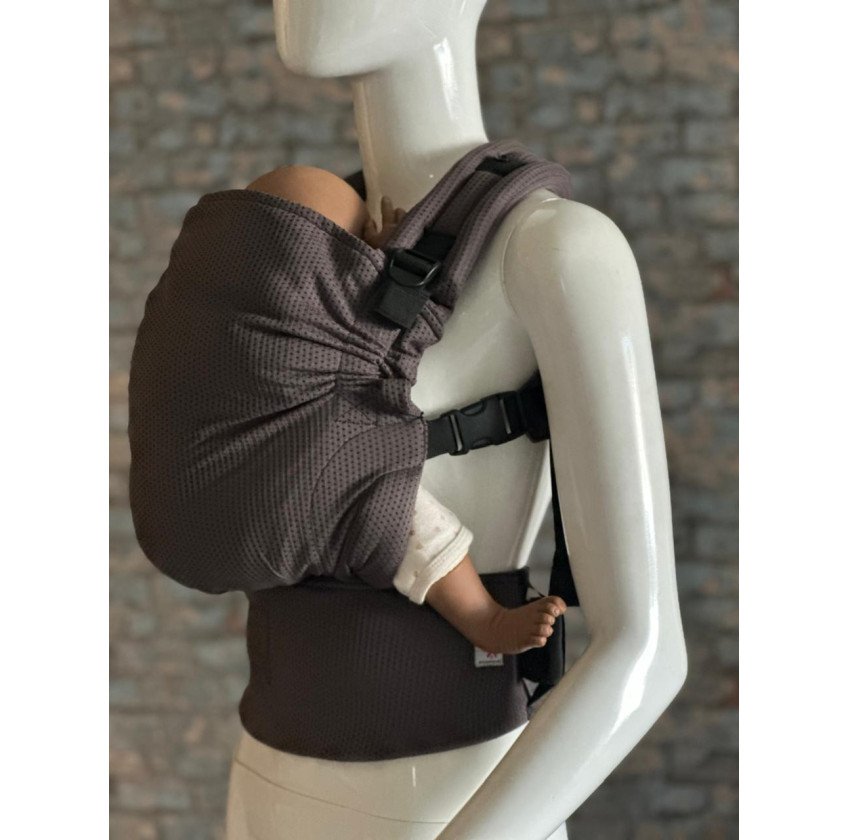 Mochila Ergonómica Minimahue Tirante en X Mesh Gris oxford (0-24M)