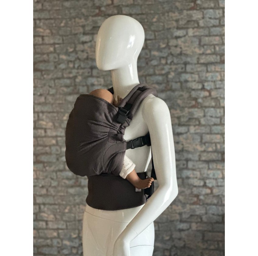 Mochila Ergonómica Minimahue Tirante en X Mesh Gris oxford (0-24M)