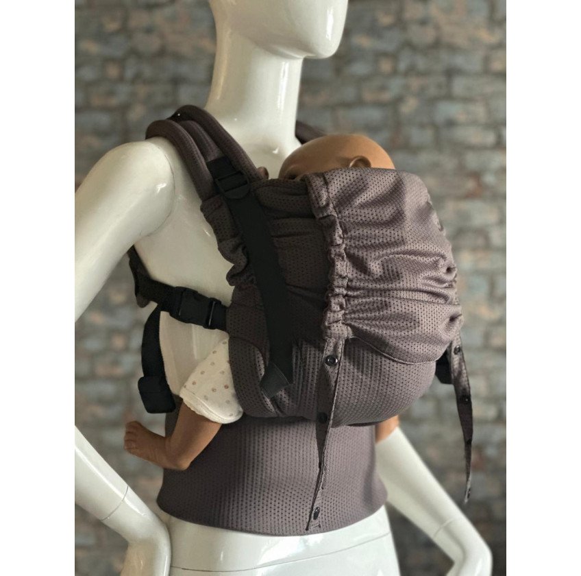 Mochila Ergonómica Minimahue Tirante en X Mesh Gris oxford (0-24M)